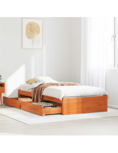 Struttura del letto Marrone cerato Legno di Pino Massello