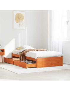 Struttura del letto Marrone cerato Legno di Pino Massello