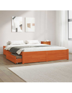 Struttura del letto con cassetto Legno di Pino Massello