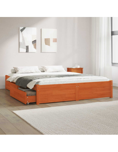 Struttura del letto con cassetto Legno di Pino Massello