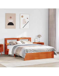 Struttura del letto Marrone cerato Legno di Pino Massello