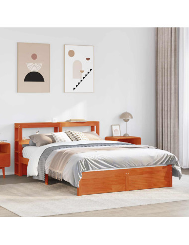 Struttura del letto Marrone cerato Legno di Pino Massello