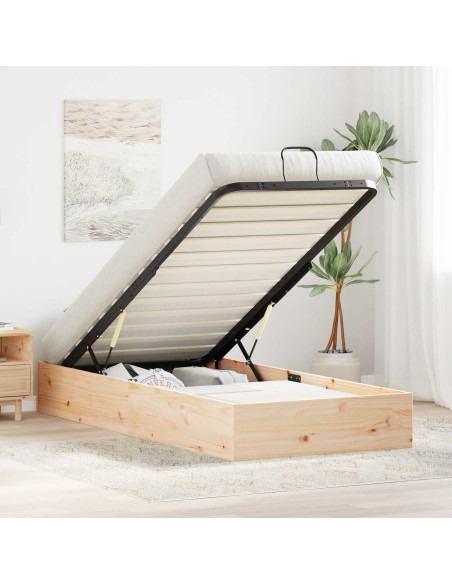 Telaio del Letto Ottomano con Ripostiglio Naturale 100 x 200 cm