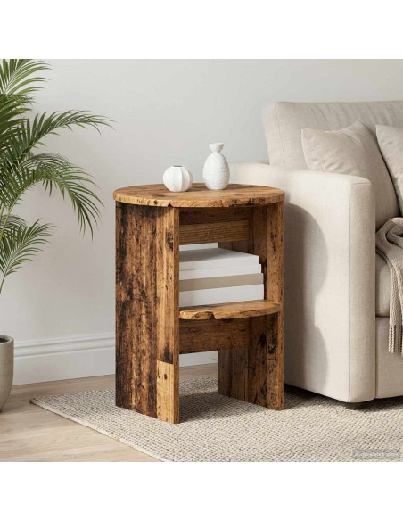 Mobile laterale Legno vecchio Ø40 x 50 cm Legno ingegnerizzato