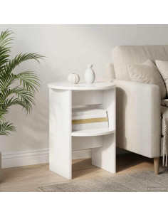 Mobile laterale 2 pcs Bianco Lucido Ø40 x 50 cm