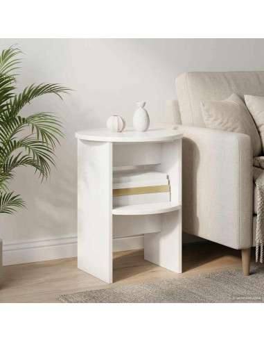 Mobile laterale 2 pcs Bianco Lucido Ø40 x 50 cm