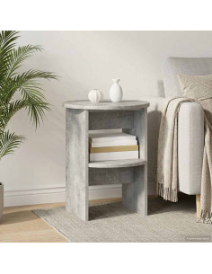Mobile laterale Grigio Cemento Ø40 x 50 cm Legno ingegnerizzato