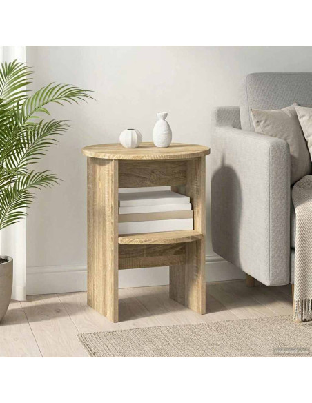 Mobile laterale Rovere Sonoma Ø40 x 50 cm Legno ingegnerizzato