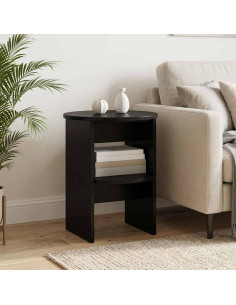Mobile laterale 2 pcs Nero Ø40 x 50 cm Legno ingegnerizzato