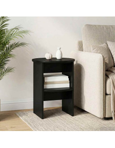 Mobile laterale Nero Ø40 x 50 cm Legno ingegnerizzato