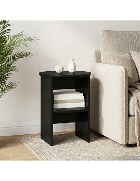 Mobile laterale Nero Ø40 x 50 cm Legno ingegnerizzato