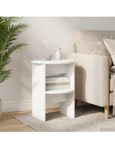 Mobile laterale 2 pcs Bianco Ø40 x 50 cm Legno ingegnerizzato