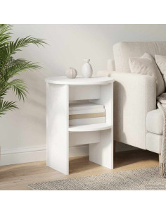 Mobile laterale Bianco Ø40 x 50 cm Legno ingegnerizzato