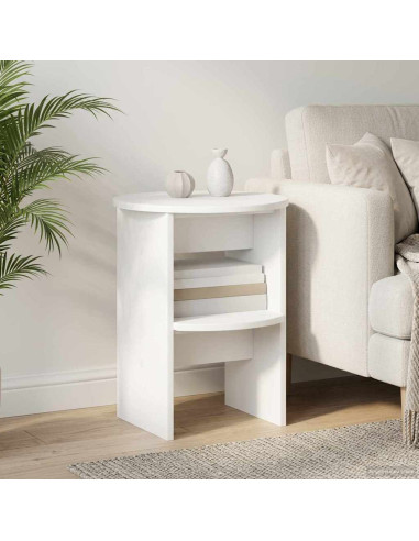 Mobile laterale Bianco Ø40 x 50 cm Legno ingegnerizzato