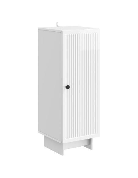 Armadietto Bianco Lucido 33 x 34,5 x 90 cm Legno ingegnerizzato