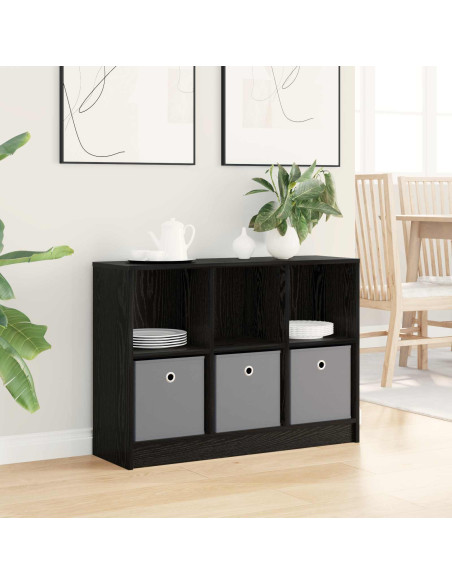 Credenza con cassetto Rovere Nero 88,5 x 27,5 x 63,5 cm