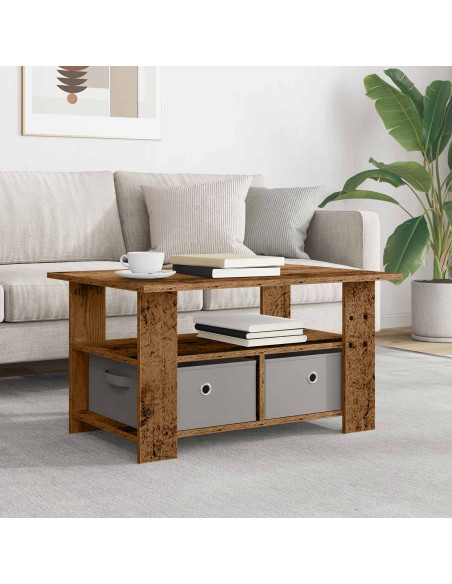 Tavolino da salotto con cassetto Legno vecchio 77 x 55 x 42 cm