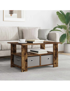 Tavolino da salotto con cassetto Rovere fumé 77 x 55 x 42 cm