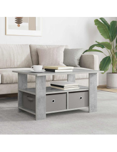 Tavolino da salotto con cassetto Grigio cemento 77 x 55 x 42 cm