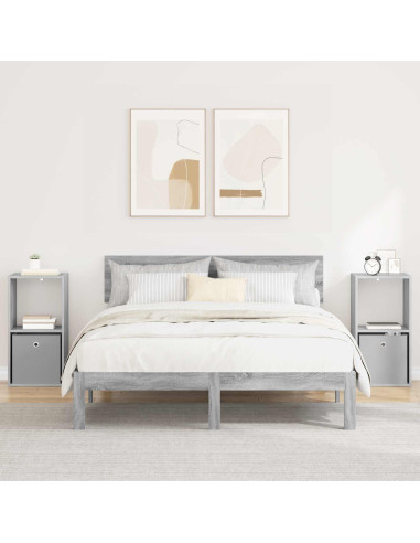 Comodino con cassetto 2 pcs Grigio Sonoma 35 x 32 x 68,5 cm