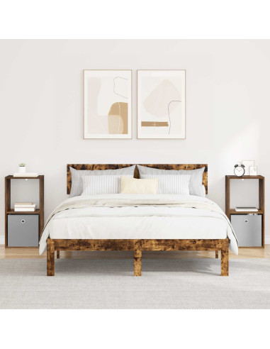 Comodino 2 pcs Rovere fumé 35 x 32 x 68,5 cm Legno multistrato