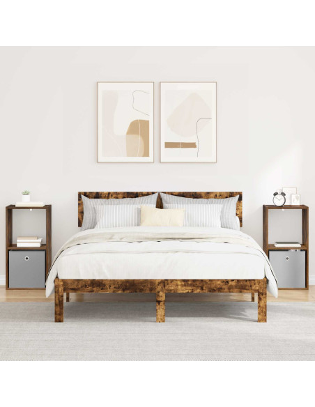 Comodino 2 pcs Rovere fumé 35 x 32 x 68,5 cm Legno multistrato