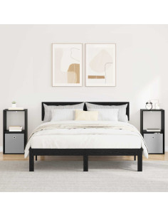 Comodino 2 pcs Rovere Nero 35 x 32 x 68,5 cm Legno multistrato