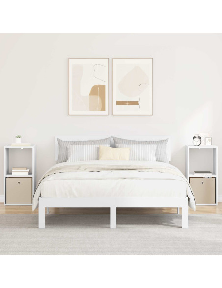 Comodino 2 pcs Bianco 35 x 32 x 68,5 cm Legno multistrato