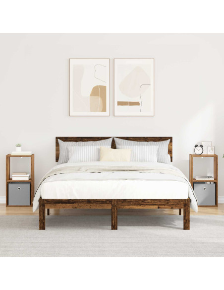 Comodino con cassetto 2 pcs Legno vecchio 30,5 x 27 x 59,5 cm