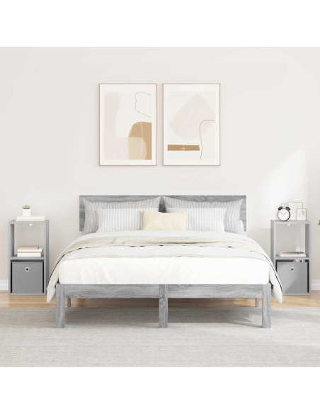Comodino con cassetto 2 pcs Grigio Sonoma 30,5 x 27 x 59,5 cm
