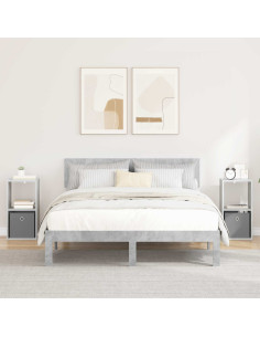 Comodino con cassetto 2 pcs Grigio cemento 30,5 x 27 x 59,5 cm