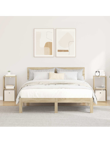 Comodino con cassetto 2 pcs Rovere Sonoma 30,5 x 27 x 59,5 cm