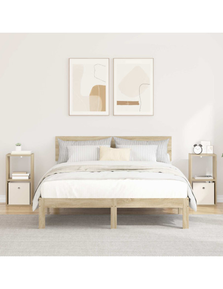 Comodino con cassetto 2 pcs Rovere Sonoma 30,5 x 27 x 59,5 cm