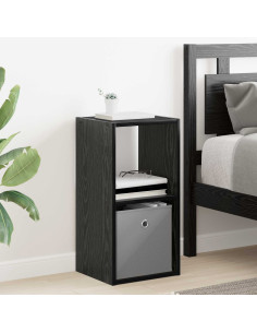 Comodino Rovere Nero 30,5 x 27 x 59,5 cm Legno multistrato