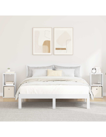 Comodino 2 pcs Bianco 30,5 x 27 x 59,5 cm Legno multistrato