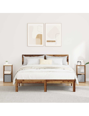 Comodino con cassetto 2 pcs Legno vecchio 25,5 x 22 x 49,5 cm