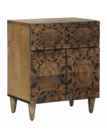 Mobiletto da Letto con cassetto Marrone 50 x 33 x 60 cm