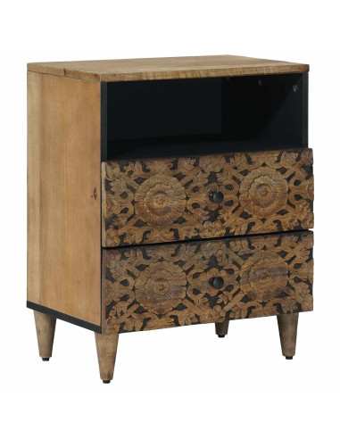 Mobiletto da Letto con cassetto Marrone 50 x 33 x 60 cm