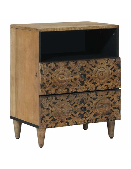 Mobiletto da Letto con cassetto Marrone 50 x 33 x 60 cm