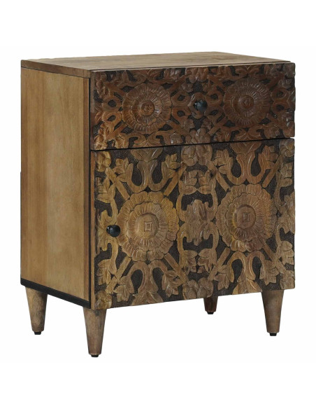 Mobiletto da Letto con cassetto Marrone 50 x 33 x 60 cm