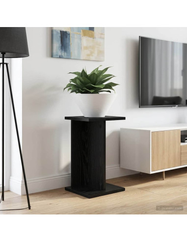 Supporto per piante 2 pcs Rovere Nero 25 x 25,5 x 40,5 cm