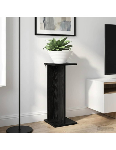 Supporto per piante 2 pcs Rovere Nero 25 x 25,5 x 60,5 cm