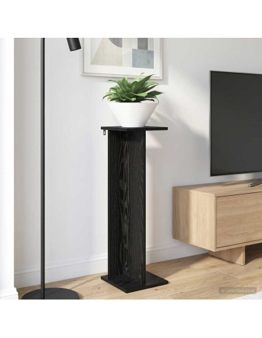 Supporto per piante 2 pcs Rovere Nero 25 x 25,5 x 80,5 cm