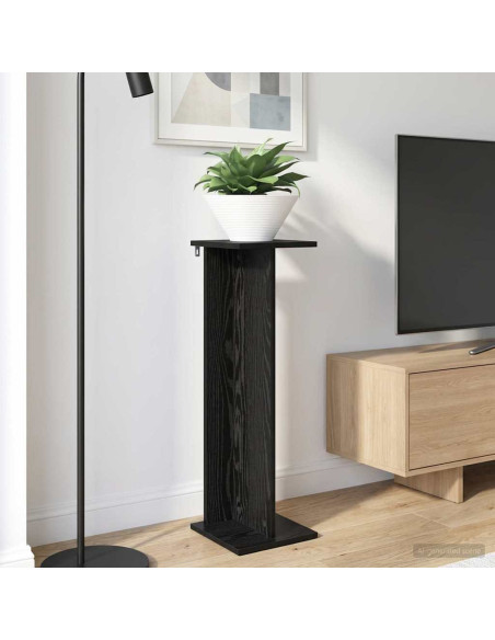 Supporto per piante 2 pcs Rovere Nero 25 x 25,5 x 80,5 cm