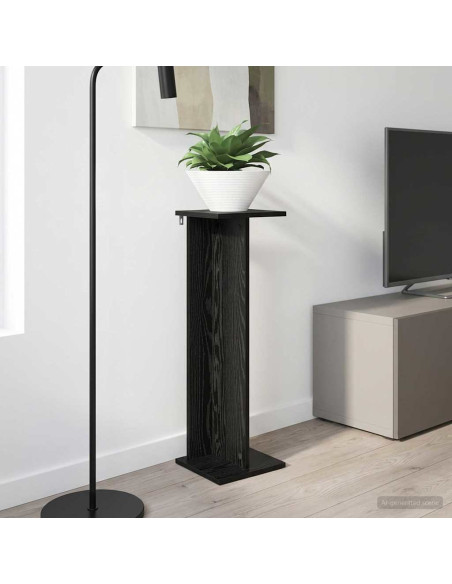 Supporto per piante Rovere Nero 25 x 25,5 x 80,5 cm