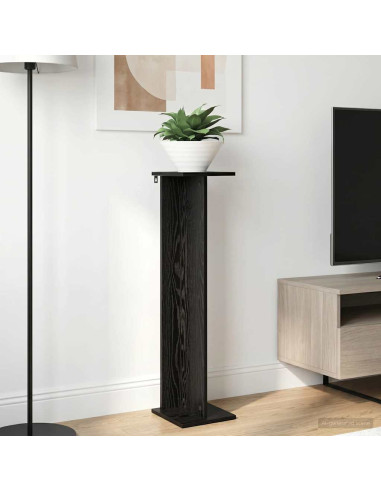 Supporto per piante 2 pcs Rovere Nero 25 x 25,5 x 100,5 cm
