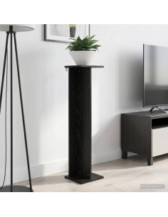 Supporto per piante Rovere Nero 25 x 25,5 x 100,5 cm