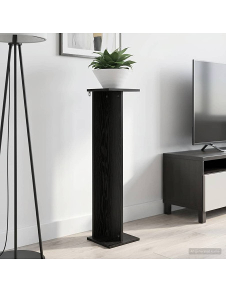 Supporto per piante Rovere Nero 25 x 25,5 x 100,5 cm