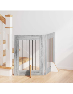 Cancello per cani con supporti 2 pcs Grigio Sonoma 60 x 60 cm