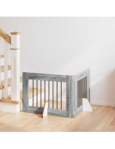 Cancello per cani con supporti 2 pcs Grigio Sonoma 80 x 60 cm